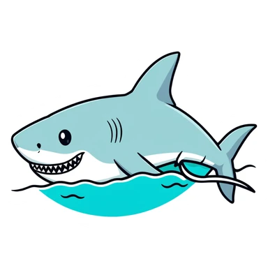 Shark eating a swimmer sticker