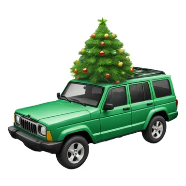 explore Jeep car with christmas tree sticker