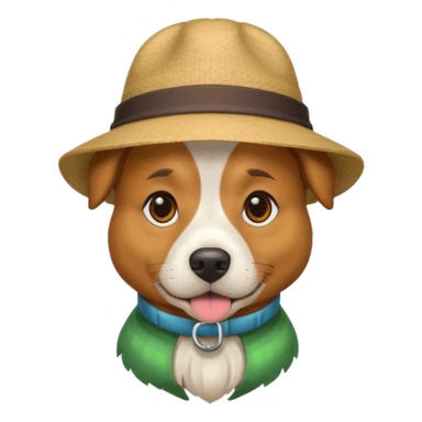 High dog with a hat sticker