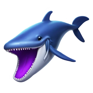 Blue whale purple, open mouth sticker