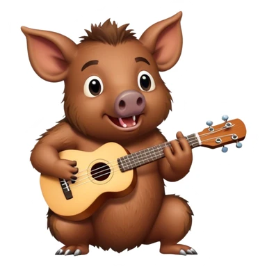 Boar playing an ukulele. sticker