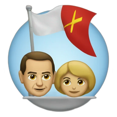 berlusconi with a communist flag sticker