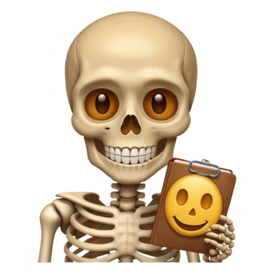 Skelton studyingemoji sticker