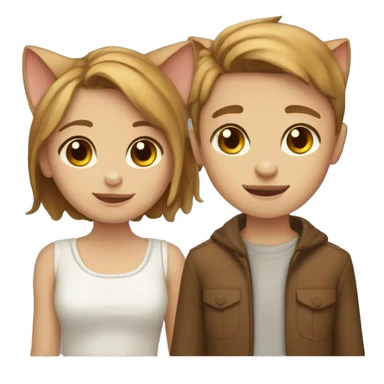 Two ocicats, one girl and one boy, the boy is white and the girl is brown sticker