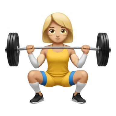 squat with barbell - yellow emoji sticker