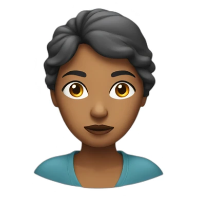 Focused thinking woman sticker