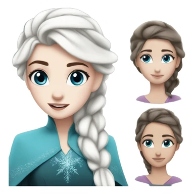 Hijabi elsa princess freckless blue eyes snow sticker