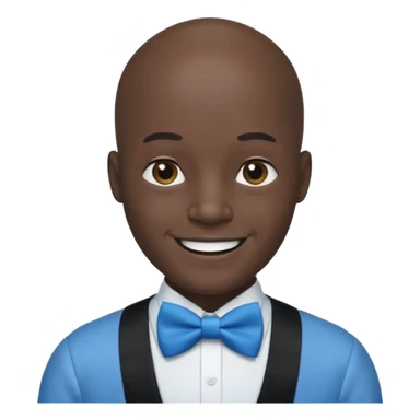 Bald with blue bow tie, black skin sticker