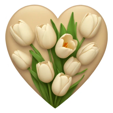 beige heart with tulips sticker