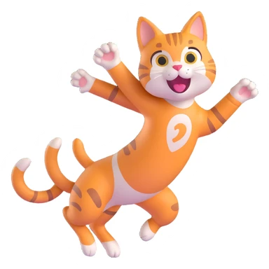 cat launching a playful attack sticker