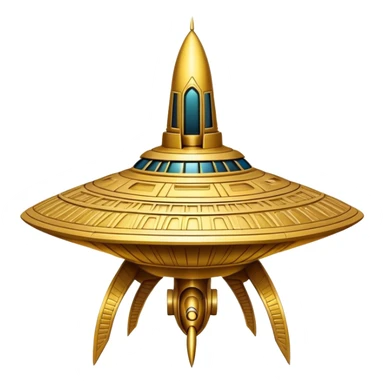 Annunaki ancient sumarian gold spaceship sticker