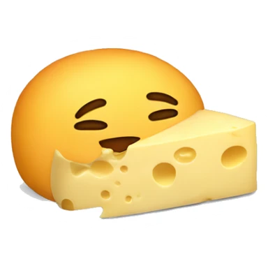 sleeping emoji as cheese sticker