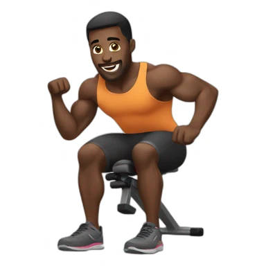 black man working out sticker