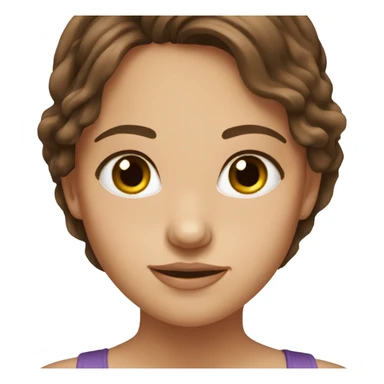 Brown hair pretty girl with brown eyes sticker