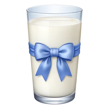 Glass of milk with a Periwinkle bow wrapped around the glass  sticker