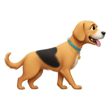 dog walking cat sticker