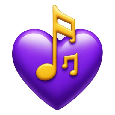Purple Heart and music note sticker
