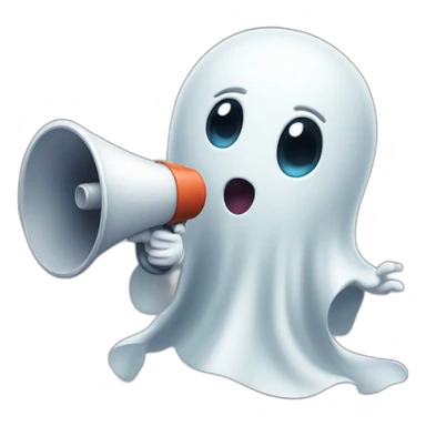 cute ghost with megaphone sticker