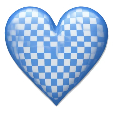 A blue and white checkered heart sticker