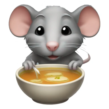 A rat drinking soup sticker