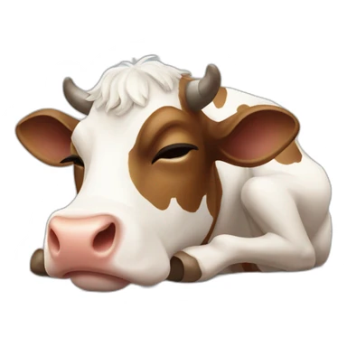 cow that is sleeping sticker