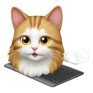 Cat and pc sticker