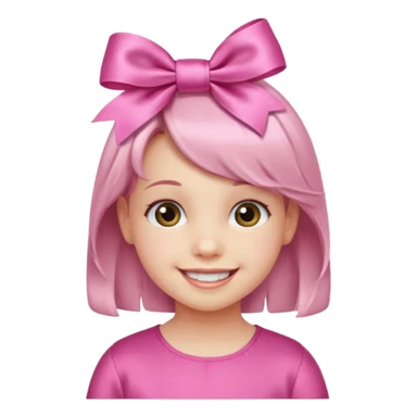 little girl with ribbon hairclip sticker