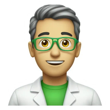 Green emoji for chemicals sticker