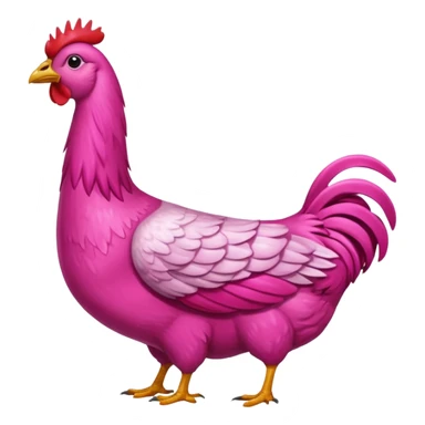 Gallina de pelaje rosa fuerte mezclada con una jirafa sin manchas sticker