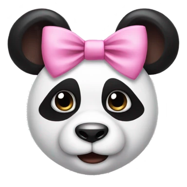 Panda wearing pink bows on ears sticker