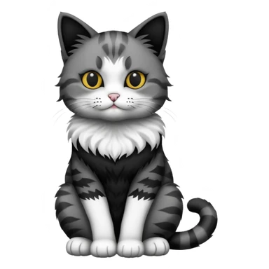 full body of cat having tattoo, front view sticker