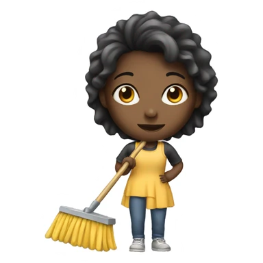 Girl with a mop sticker