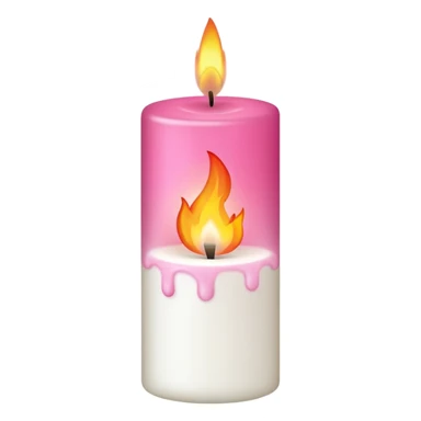 Pink fire on a white candle  sticker