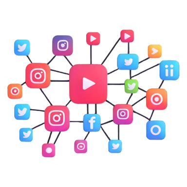 connecting Instagram and YouTube social media accounts, social platforms integration sticker