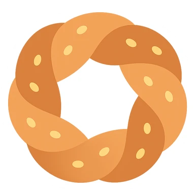 simit bread, modern icon style, simple and recognizable sticker