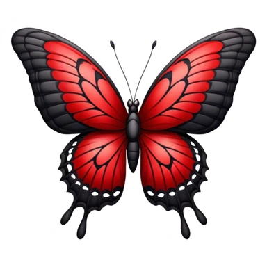 An Edgy crimson-blood-red, obsidian-black, beautiful butterfly sticker