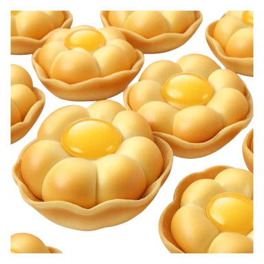 3D rendered authentic Hong Kong egg puffs (港式鸡蛋仔) with golden egg-shaped bubbles, perfect crispy exterior, hyper-realistic texture, glossy finish, soft lighting, traditional hexagonal pattern sticker
