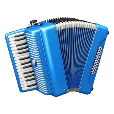 blue accordeon, 3D emoji style sticker