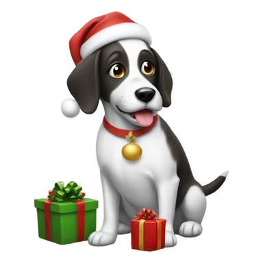 Christmas dog with presents  sticker
