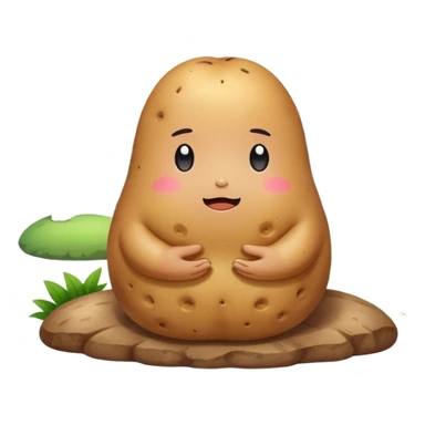 kawaii sanrio meditating potato landscape sticker