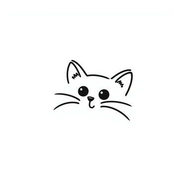simple cat face with whiskers sticker