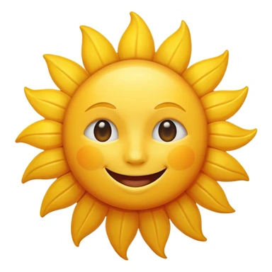 smiling sun emoji, simple and cheerful sticker