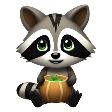 Cutesy raccoon playing Stardew Valley sticker