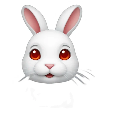 White rabbit with red eyes sticker