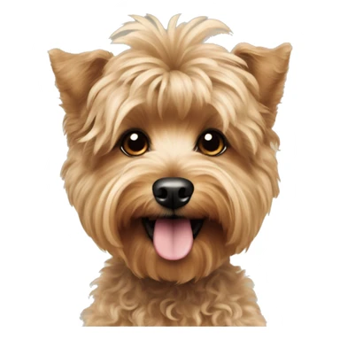 Yorkie poodle mixed dog with curly hair body and very fluffy sticker