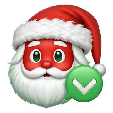 Green check mark with Santa hat  sticker