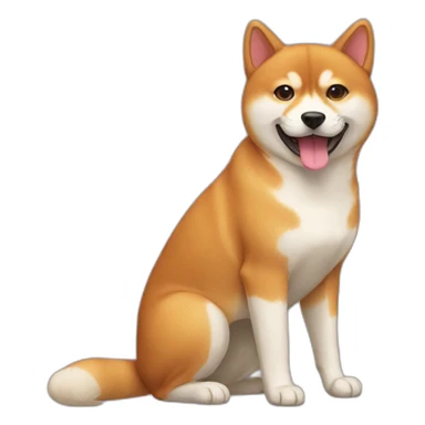a cat with a shiba inu sticker