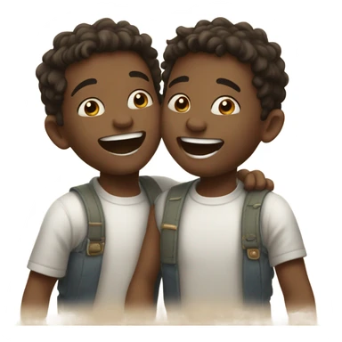 boys sharing a joyful moment sticker