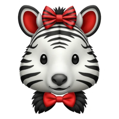 Zebra with a red bow tie sticker
