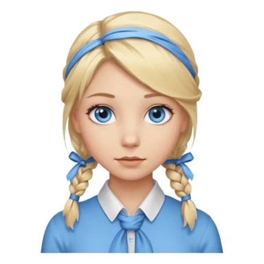 blonde girl with tied hair and blue eyes sticker